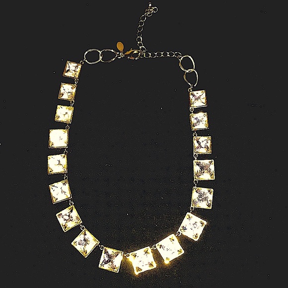 Chicos square gold and rhinestone necklace - Picture 1 of 4